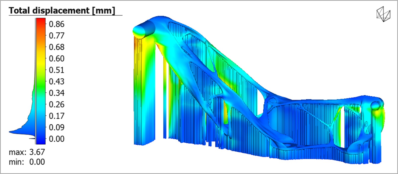 3D model with lightweight optimized support structures